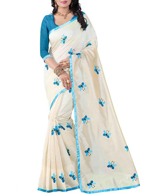 beige embroidered saree - 14946630 - Very Small Image - 1