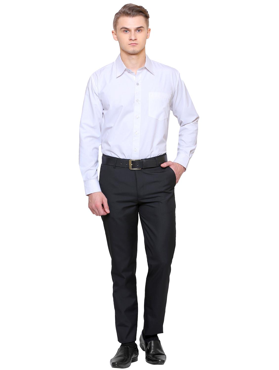 black polyester blend flat front formal trouser - 14947556 - Standard Image - 3