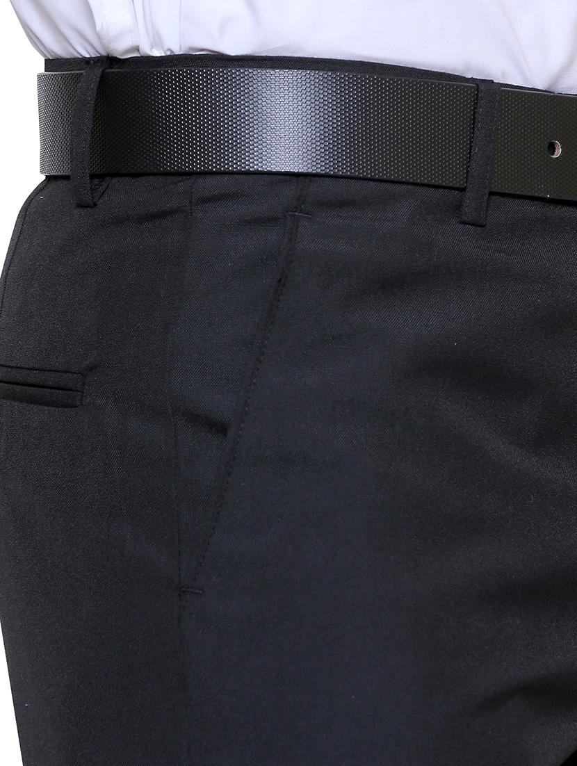 black polyester blend flat front formal trouser - 14947556 - Standard Image - 4
