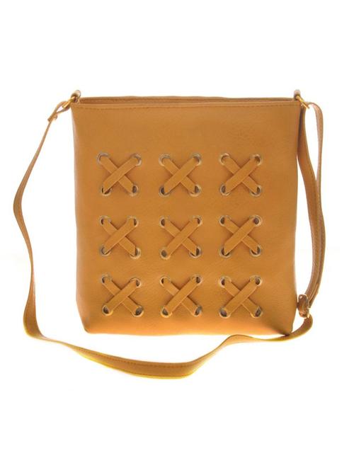 beige leatherette (pu) sling bag - 14947862 - Very Small Image - 1