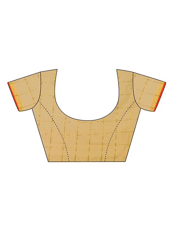 women's self design beige colored saree with blouse - 14948253 - Zoom Image - 3