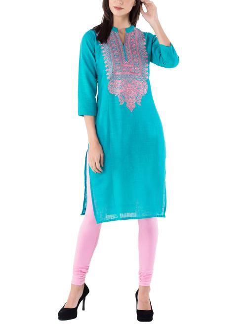 embroidered straight kurta - 14948617 - Very Small Image - 1