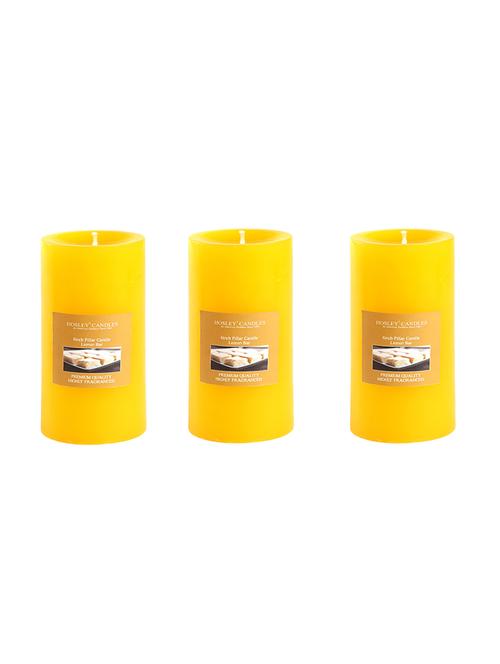 set of 3 lemon bar 6 inch pillar candles - 14948745 - Very Small Image - 1
