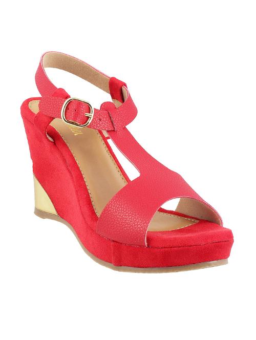 red ankle  strap wedge - 14949310 - Very Small Image - 1