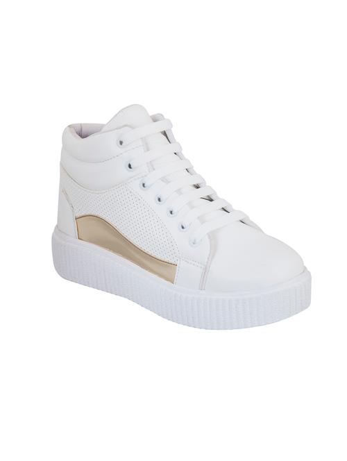 white leatherette plimsolls sneakers - 14950351 - Very Small Image - 1