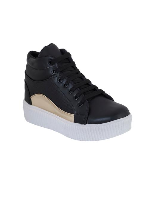 black leatherette plimsolls sneakers - 14950352 - Very Small Image - 1