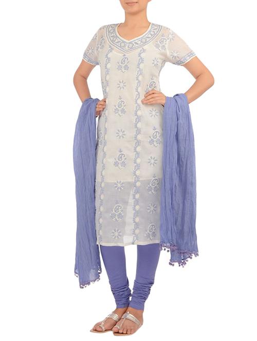 white cotton straight kurta - 14950516 - Very Small Image - 1
