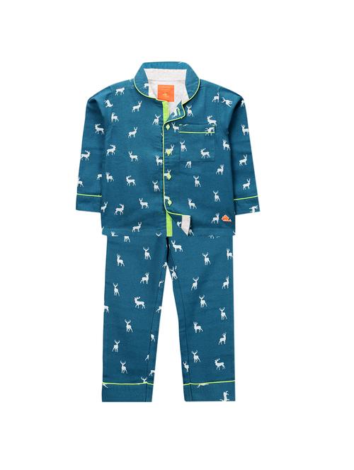 blue cotton pyjama set - 14951214 - Very Small Image - 1
