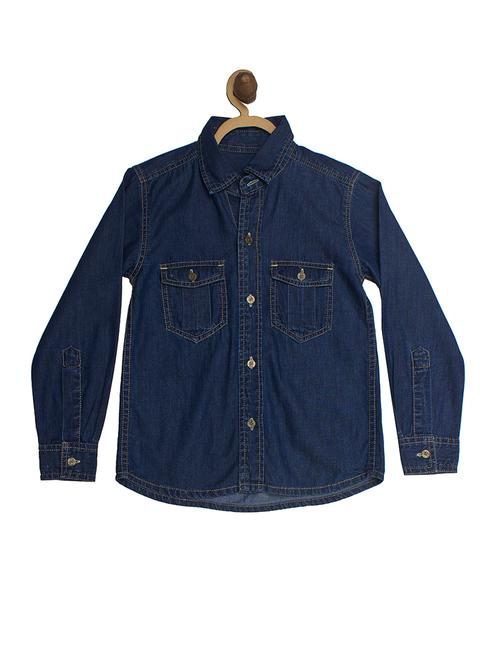 blue cotton shirt - 14951612 - Very Small Image - 1