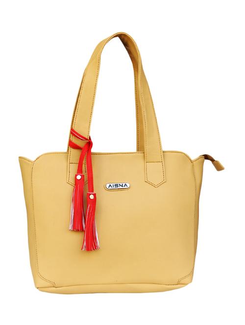beige leatherette  regular handbag - 14953641 - Very Small Image - 1