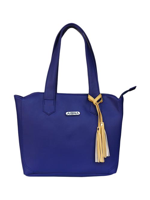 blue leatherette  regular handbag - 14953642 - Very Small Image - 1