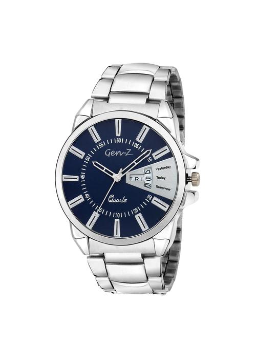 gen-z day and date stainless steel metal men's watch genz-sn-sdd-0010 - 14953797 - Very Small Image - 1