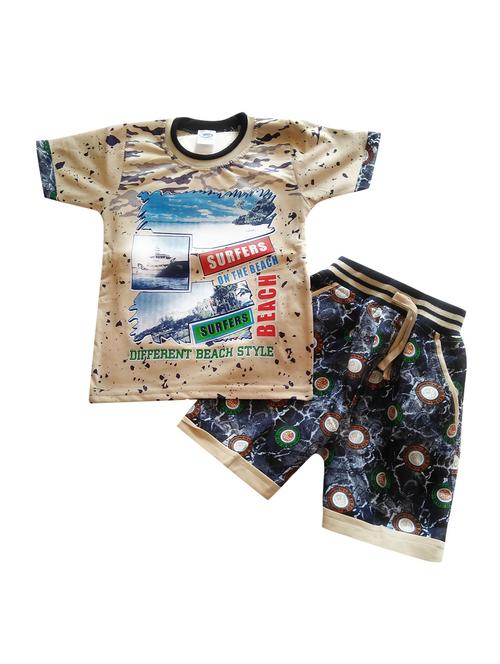 beige cotton shorts set - 14954214 - Very Small Image - 1