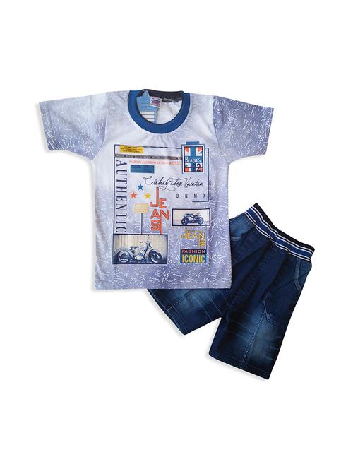 blue cotton shorts set - 14954219 - Very Small Image - 1