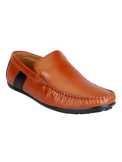 brown leatherette slip on loafer - 14954374 - Very Small Image - 1
