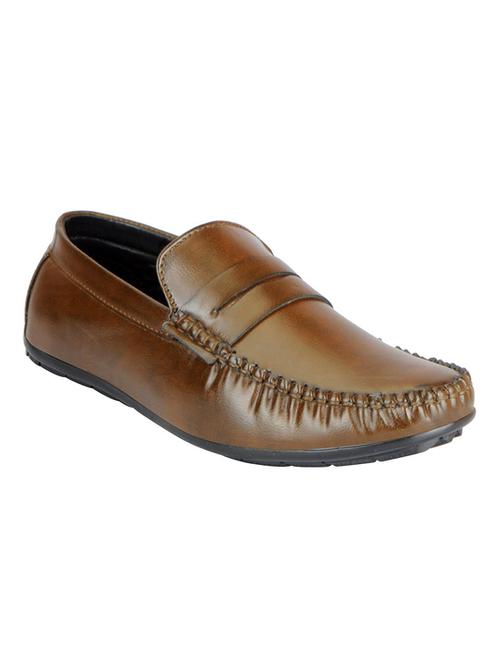 brown leatherette slip on loafer - 14954378 - Very Small Image - 1