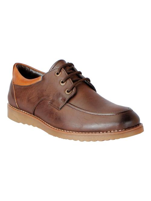 brown leatherette lace-up derby - 14954400 - Very Small Image - 1