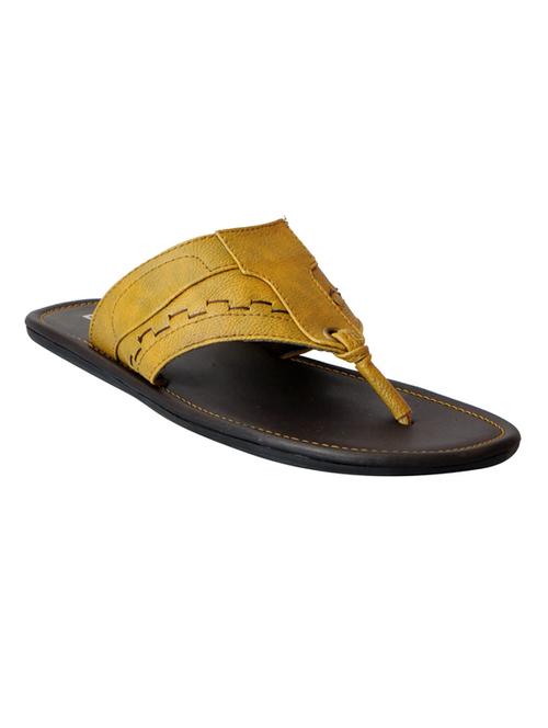 yellow leatherette toe separator slipper - 14954439 - Very Small Image - 1