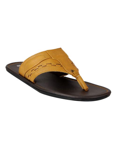 tan leatherette toe separator slipper - 14954443 - Very Small Image - 1