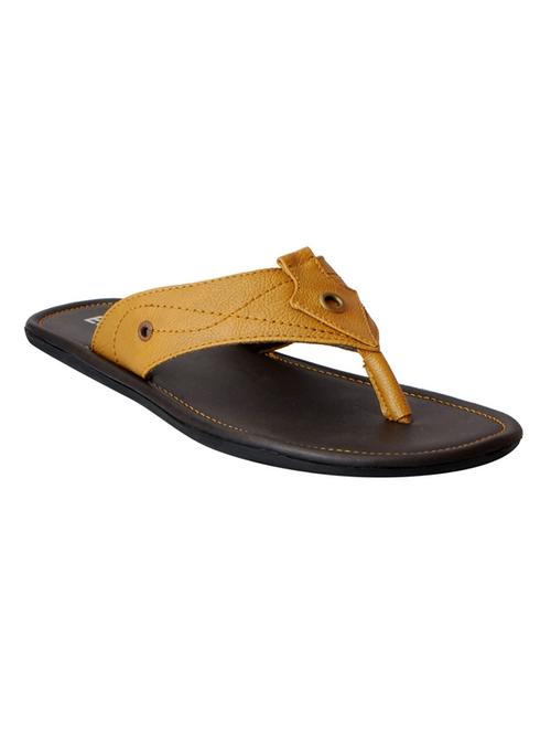 tan leatherette toe separator slipper - 14954448 - Very Small Image - 1