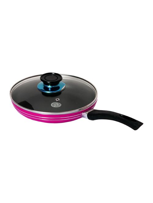 aluminium non-stick round bottom deep-fry pan 26cm 2.5ltr, pink - 14954809 - Very Small Image - 1