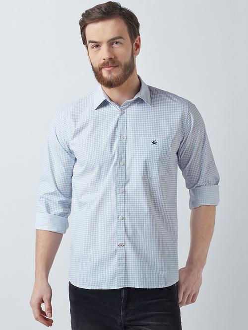blue checkered casual shirt - 14955077 - Very Small Image - 1