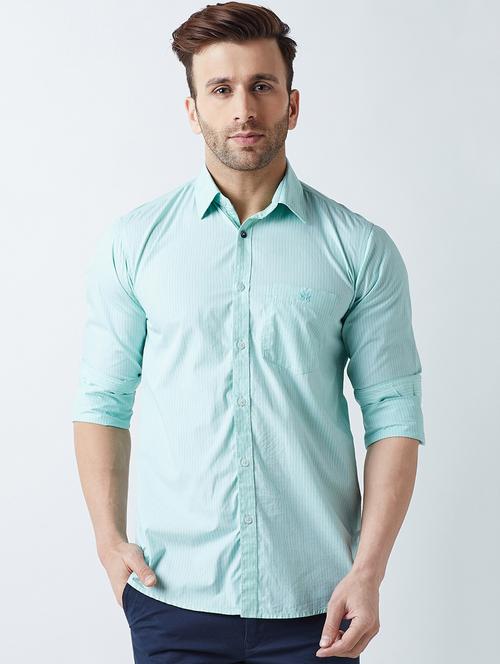 light blue striped casual shirt - 14955099 - Very Small Image - 1