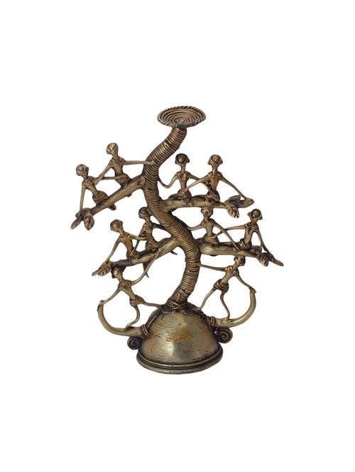 Bastar Tribal Dhokra Art Brass Candle Stand Handicrafts Product - 14955446 - Very Small Image - 1