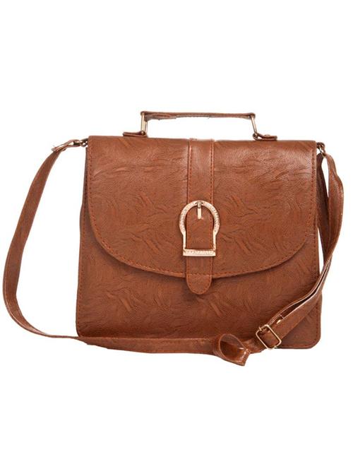 brown leatherette(pu) regular handbag - 14956633 - Very Small Image - 1