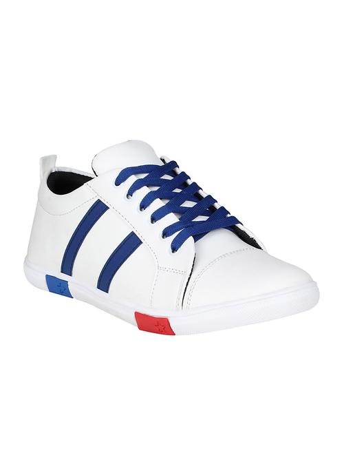 white leatherette lace up sneaker - 14957203 - Very Small Image - 1