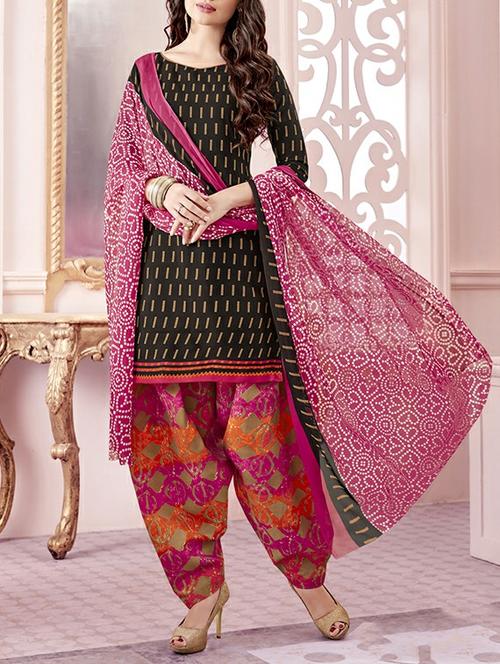 black patiyala suits unstitched suit set - 14957282 - Very Small Image - 1