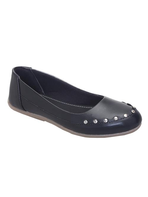 black faux leather slip on ballerina - 14957573 - Very Small Image - 1