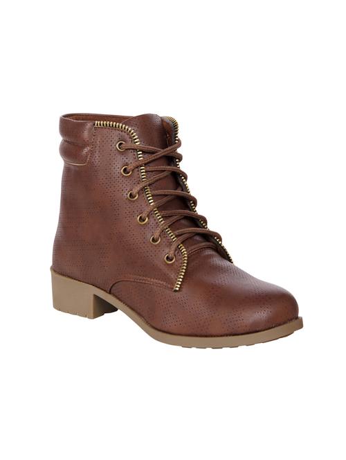 brown faux leather ankle  boots - 14958498 - Very Small Image - 1