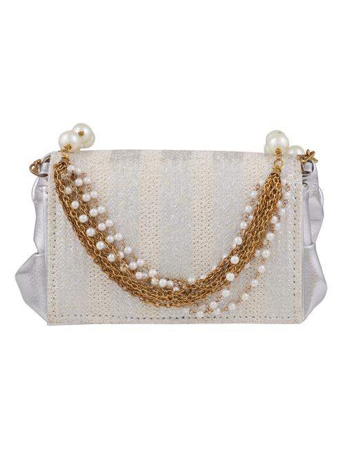 white cotton polyester blend clutch - 14958581 - Very Small Image - 1