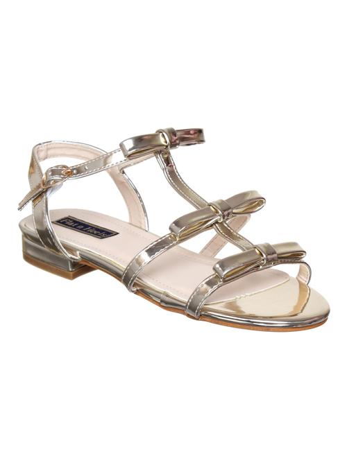 gold faux leather ankle strap sandals - 14960739 - Very Small Image - 1