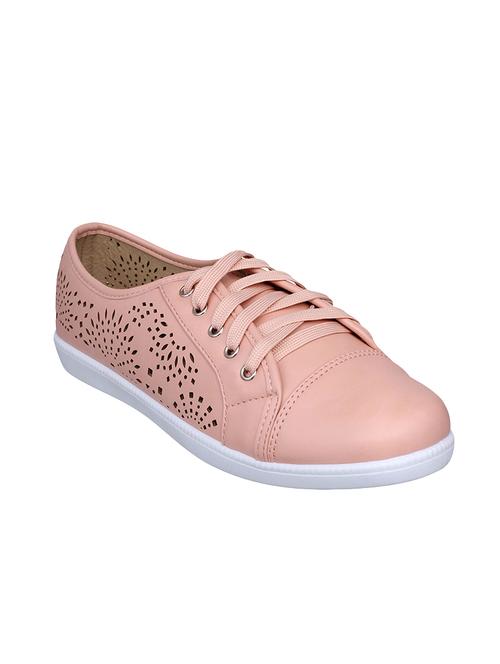 pink faux leather laceup sneakers - 14960838 - Very Small Image - 1