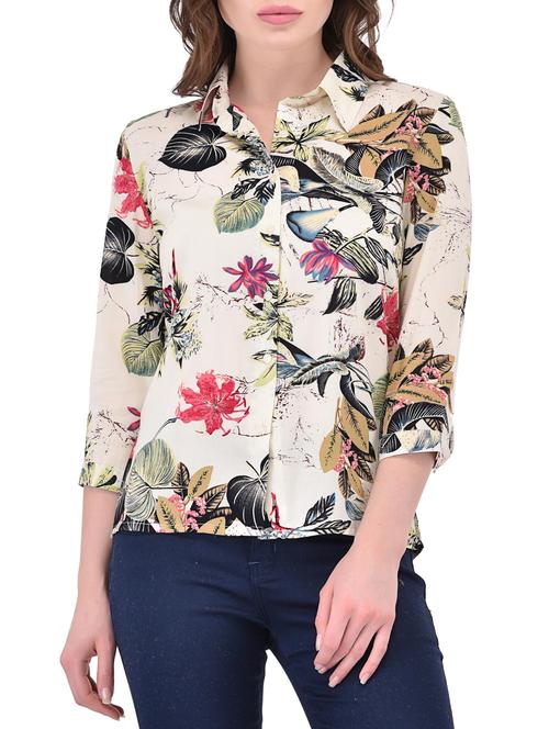 tropical print high-low shirt - 14963198 - Very Small Image - 1