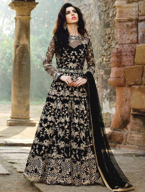 black net semistitched suit - 14965275 - Very Small Image - 1