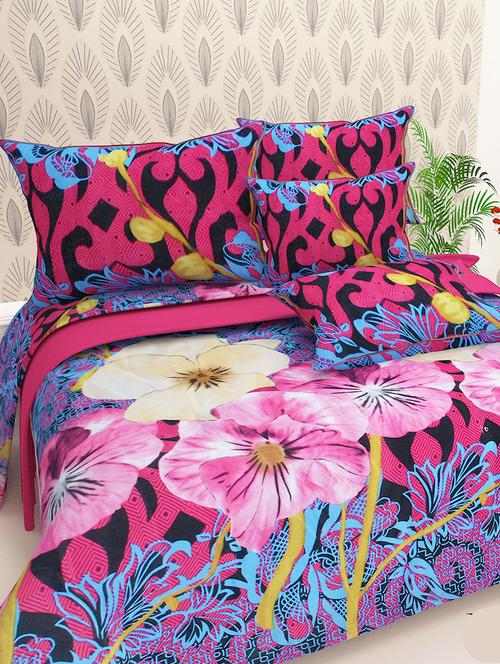 floral polycotton double bedsheet with 2 pillow covers - 14965493 - Very Small Image - 1