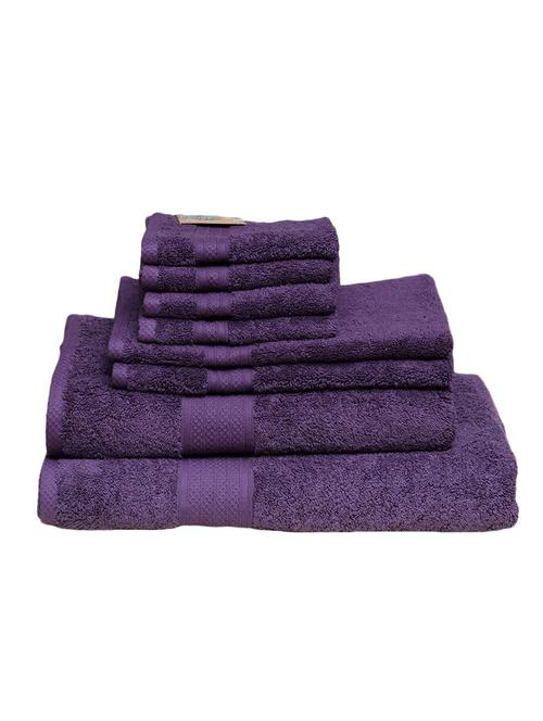 australian cotton towel set of 8, 600 gsm, (purple) - 14965948 - Very Small Image - 1