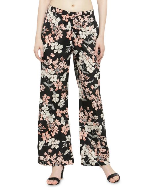 black floral crepe palazzo - 14966344 - Very Small Image - 1