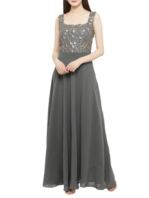 sequin embroidered flared maxi dress  - 14966375 - Very Small Image - 1