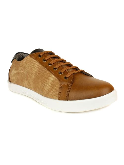 tan denim lace up sneaker - 14967079 - Very Small Image - 1