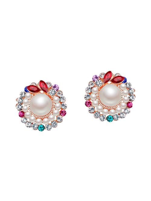multi colored gold plated studs earrings - 14967130 - Very Small Image - 1