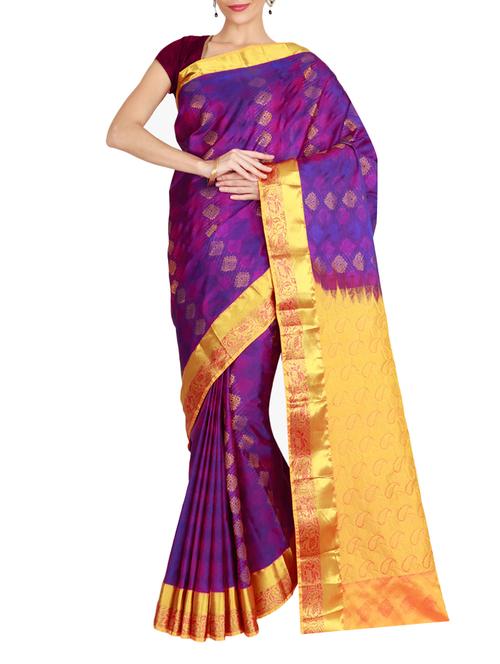 the chennai silks purple kanjivaram saree with blouse - 14967510 - Very Small Image - 1