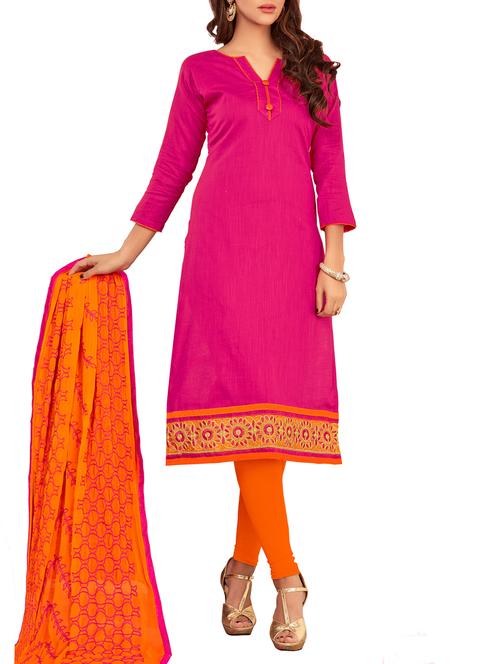 embroidered unstitched churidaar suit - 14967952 - Very Small Image - 1