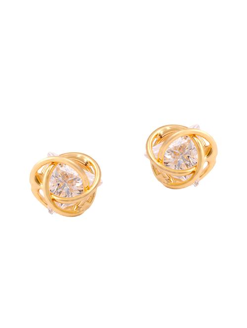 gold metal studs earrings - 14968432 - Very Small Image - 1