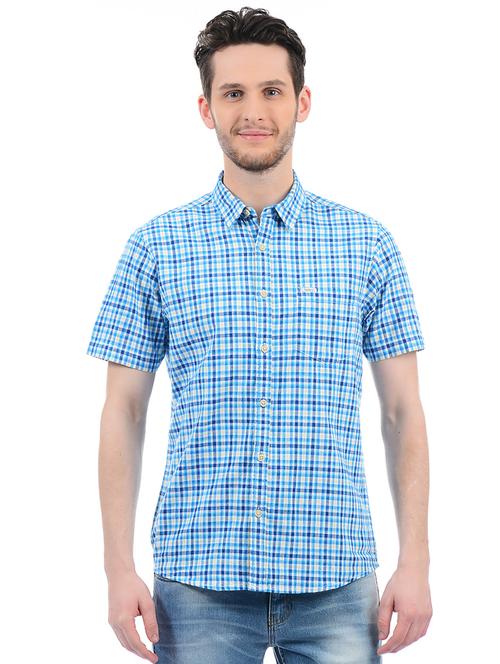 blue cotton casual shirt - 14968975 - Very Small Image - 1