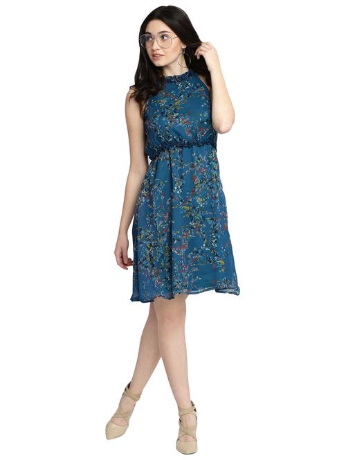 frill detail flared dress - 14970255 - Very Small Image - 1