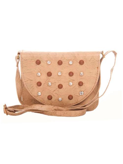 beige leatherette (pu) sling bag - 14972372 - Very Small Image - 1